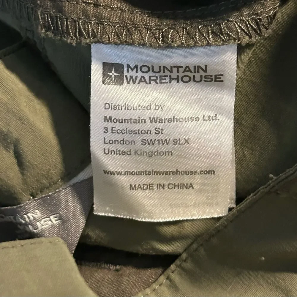 Mountain Warehouse Olive Green Bermuda Hiking‎ Nylon Shorts Sz 8
